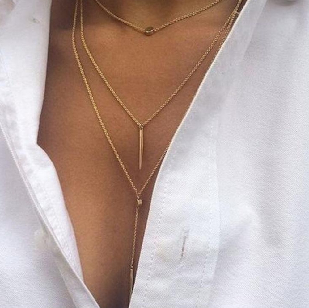 Boho Tri-Layer Charm Necklace for Casual Attire - Picture 1 of 3